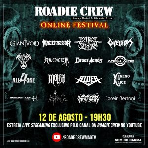 Grandes bandas do metal nacional no “Roadie Crew – Online Festival” desta sexta-feira